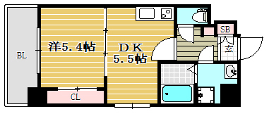 ラファセ美野島601号室-間取り