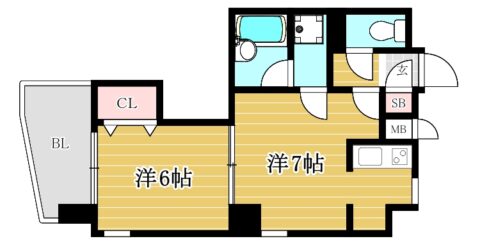 ロマネスク渡辺通南第2602号室-間取り