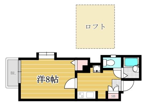 サンライズガーデン博多Ⅱ102号室-間取り