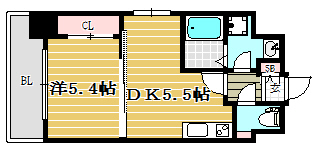 ラファセ美野島303号室-間取り