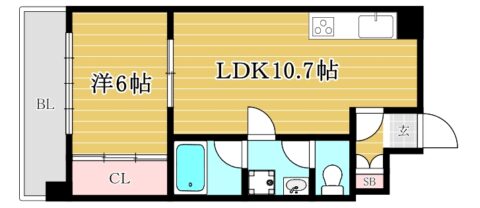 シーサイドマンション松原405号室-間取り