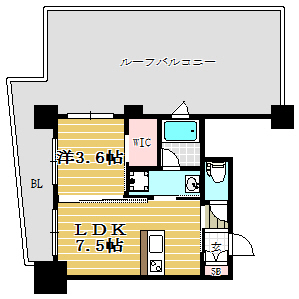 ラファセエスティエラ赤坂1303号室-間取り