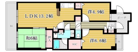 のむら姪浜ヒルズ1311号室-間取り