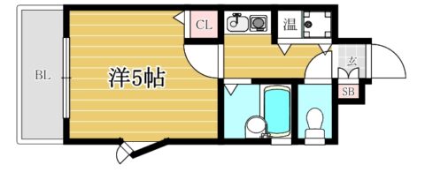 パラージュ西新509号室-間取り