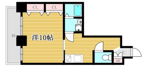 ピュアドームグラビス大濠102号室-間取り