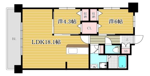 ルネスプチマルシェ301号室-間取り