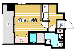 ラファセ箱崎501号室-間取り