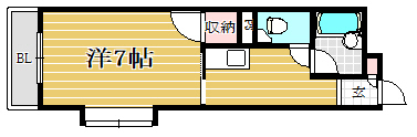 スカイハイツ別府106号室-間取り