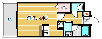 エンクレスト県庁前607号室-間取り