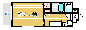 エクセラ六本松301号室-間取り