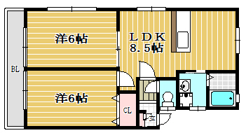 サザンハイツはかたA202号室-間取り