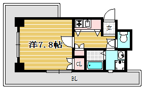 エステートモア天神アクシス601号室-間取り