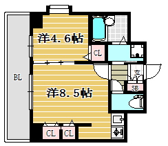 アクセス天神901号室-間取り