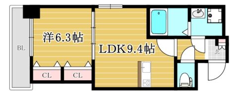 プレジールTJ303号室-間取り