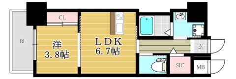 ラファセアリービオ博多303号室-間取り