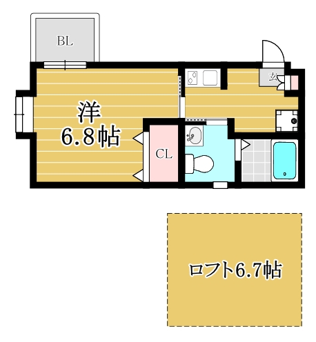 ステラコート笹原Ⅰ202号室-間取り
