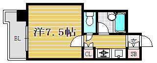 フォーラム博多駅南304号室-間取り