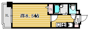 アクタス博多駅前II1502号室-間取り