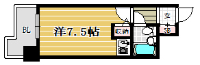 朝日プラザ博多611号室-間取り