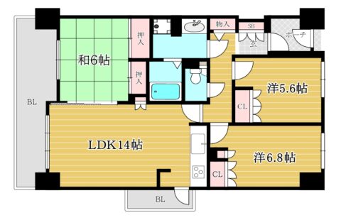 サーパス平尾駅前803号室-間取り