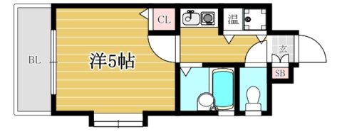 パラージュ西新609号室-間取り