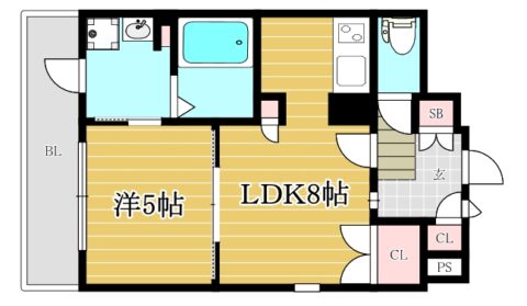 エクセラ大濠公園西206号室-間取り