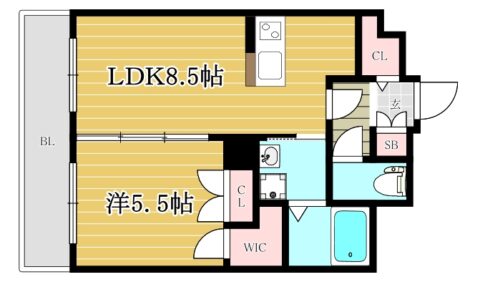 エクセラ大濠公園西402号室-間取り