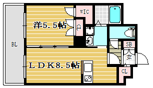 エクセラ大濠公園西305号室-間取り