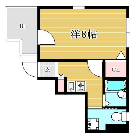 フォーラム石城町604号室-間取り