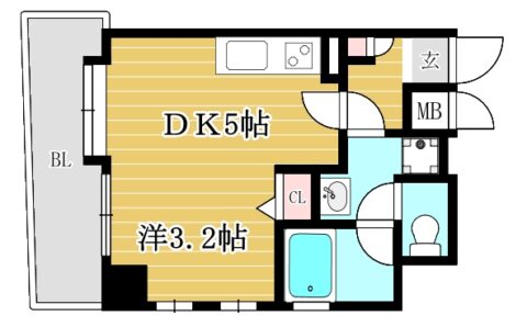 アクタス薬院Ⅱ1104号室-間取り