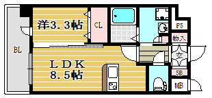 HGS山王南404号室-間取り