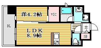 ラファセグランビア博多906号室-間取り