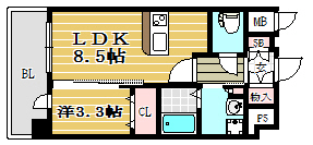 HGS山王南303号室-間取り