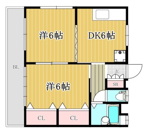 椿荘202号室-間取り