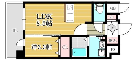 HGS山王南605号室-間取り