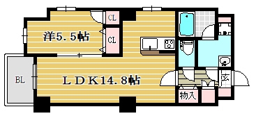 ルクセール薬院502号室-間取り