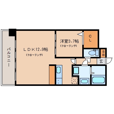 ナビールコート薬院803号室-間取り