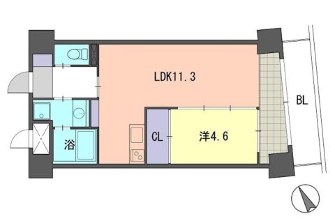 レジデンス住吉703号室-間取り