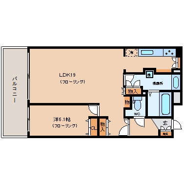 アンピール県庁駅前3202号室-間取り