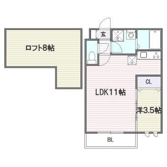 アンピオ吉塚参番館205号室-間取り