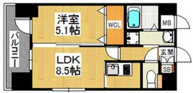 イルマーレ博多202号室-間取り