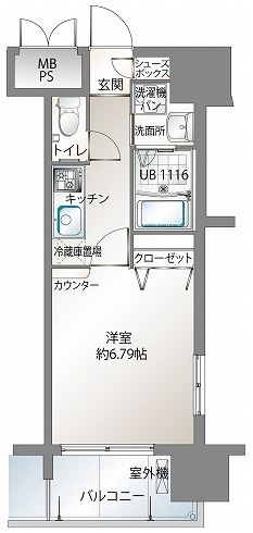 エンクレスト御供所407号室-間取り