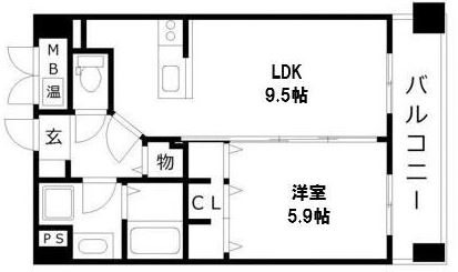 モン・ルポ博多駅東301号室-間取り