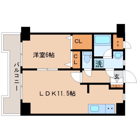 リベラいわき103号室-間取り