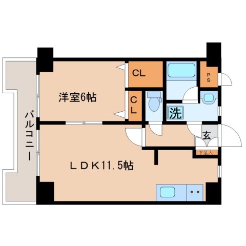 リベラいわき103号室-間取り