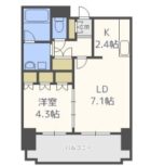 RJRプレシア博多駅前 - 所在階 の間取り図