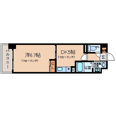 エメロード博多駅東304号室-間取り