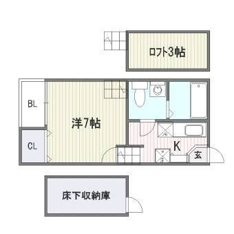 ベネフィスタウン吉塚I102号室-間取り