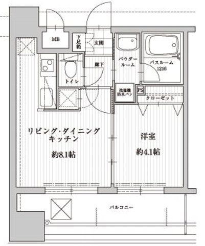 アクタス天神北506号室-間取り