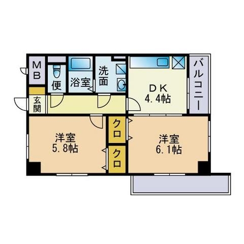 グランドシャルマン桜坂101号室-間取り